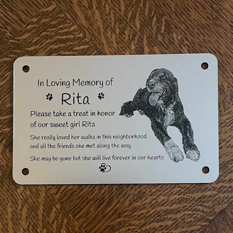 Memorial plaque in remembrance Dog Cat Pet plaque with photograph personalised 15 x 9.5 cm  6 x 3.75 inch various colours we also offer custom sizes